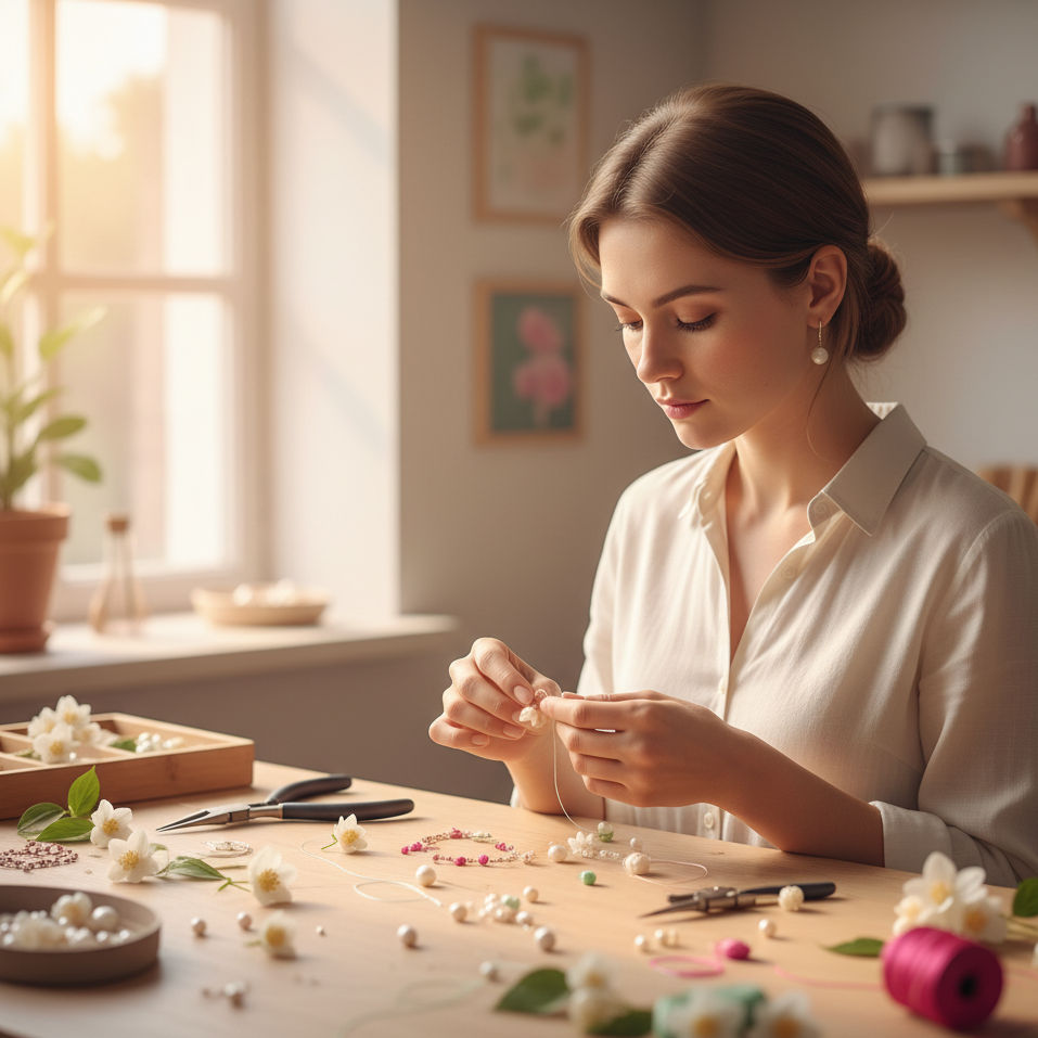 Anillo de nido con perlas